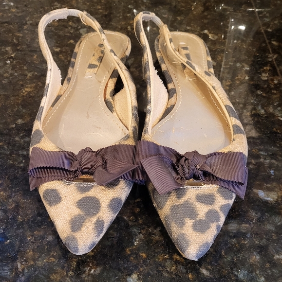 Woman's Nine West Cheetah Print Pointed Sling Back Flats Size 6.5M - Picture 7 of 10